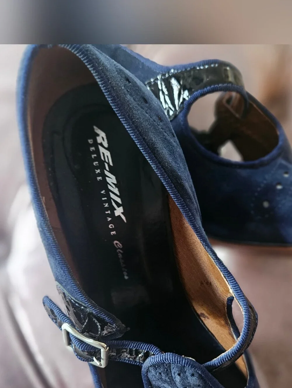 Vintage Blue Suede Heels